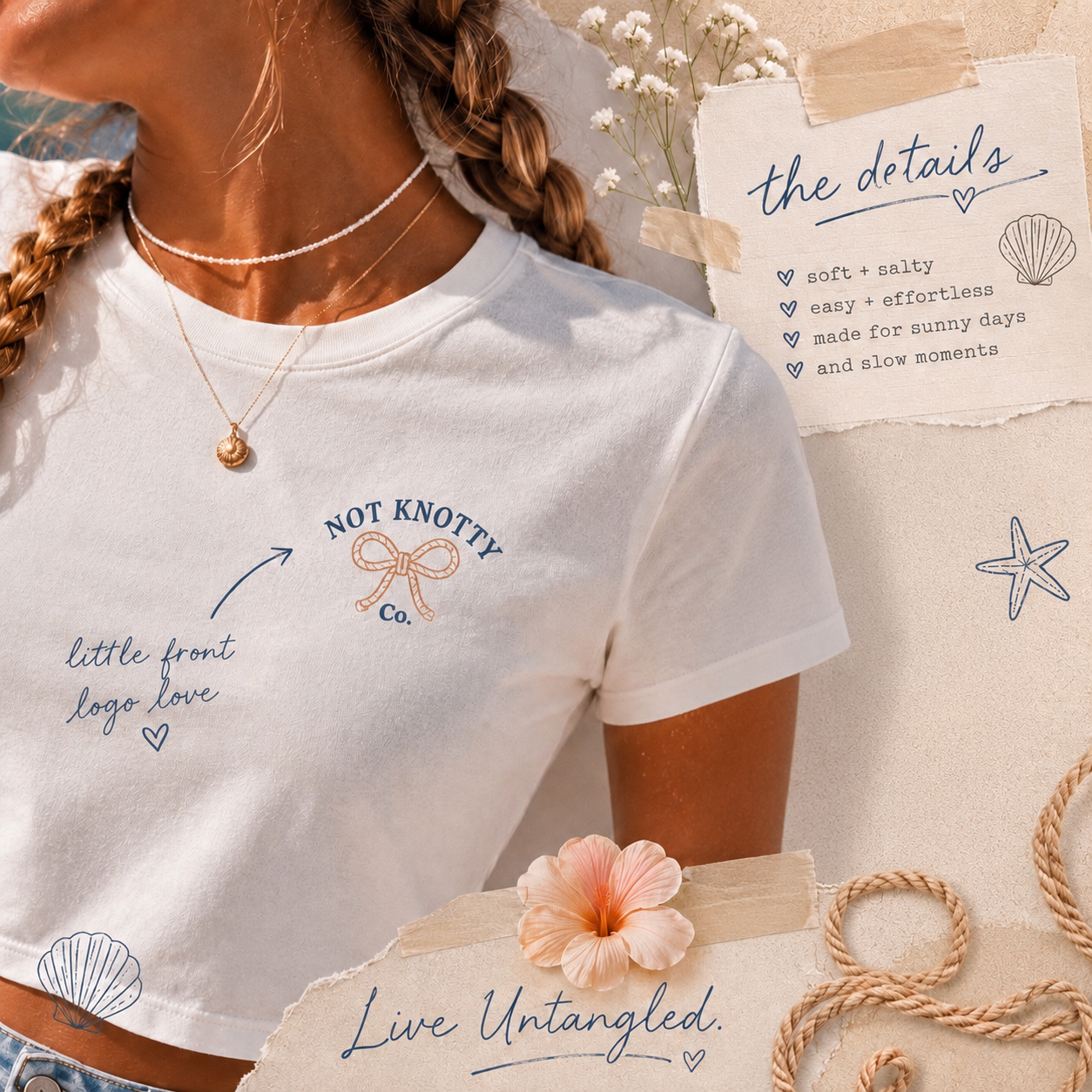 Salty, Sweet & Untangled Crop Tee