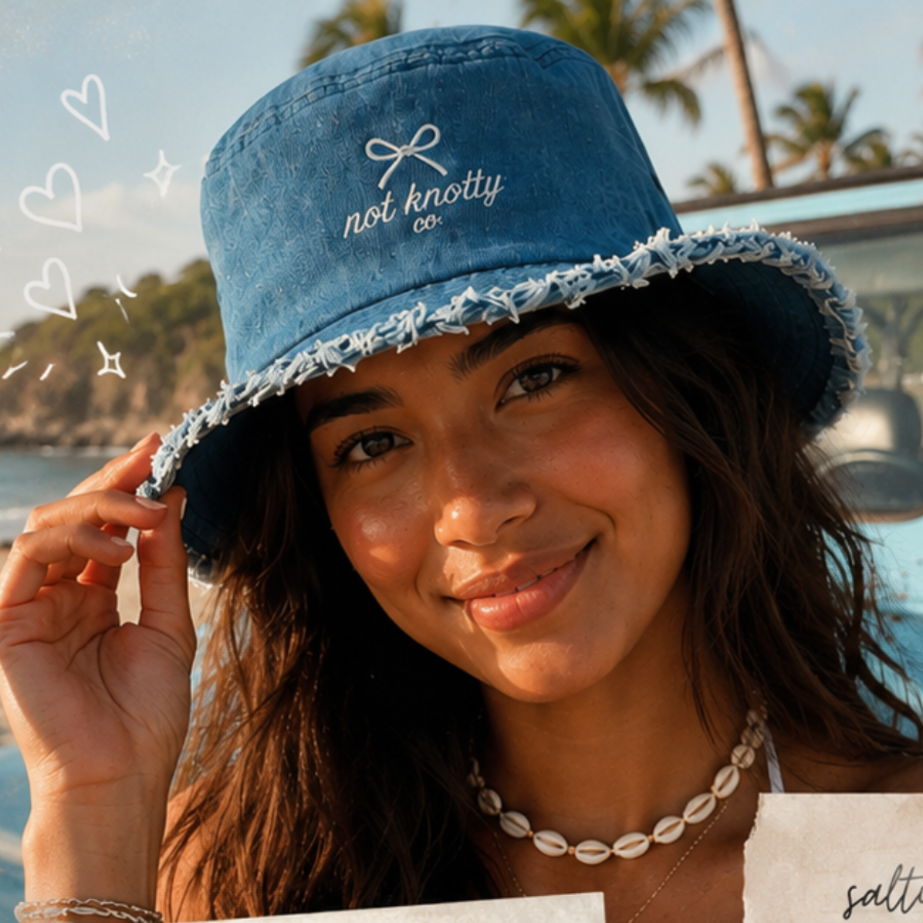 Not Knotty Distressed Denim Bucket Hat