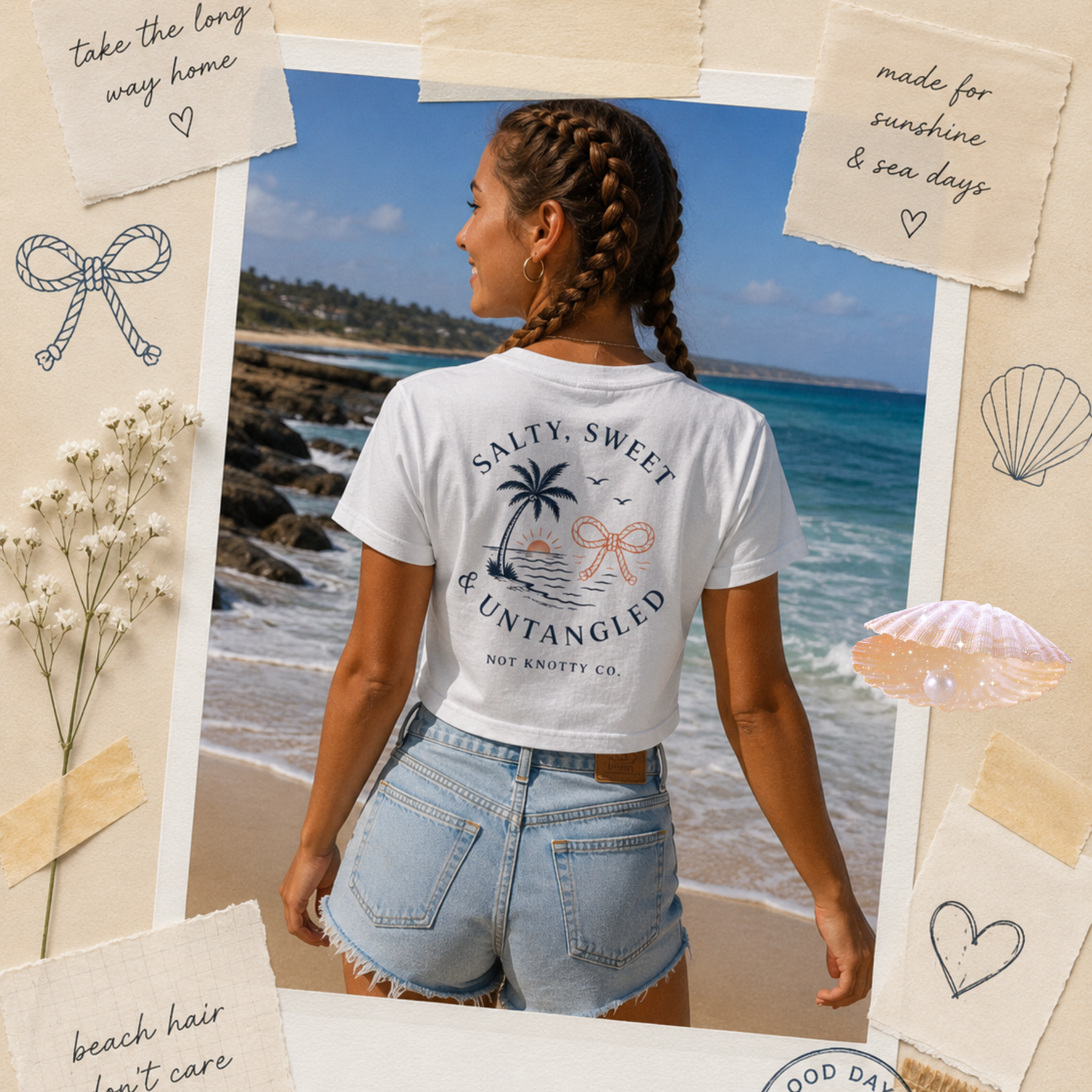 Salty, Sweet & Untangled Crop Tee